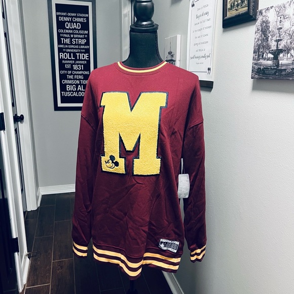 Mickey Mouse Letterman Fleece Pullover for Adults - Picture 2 of 7